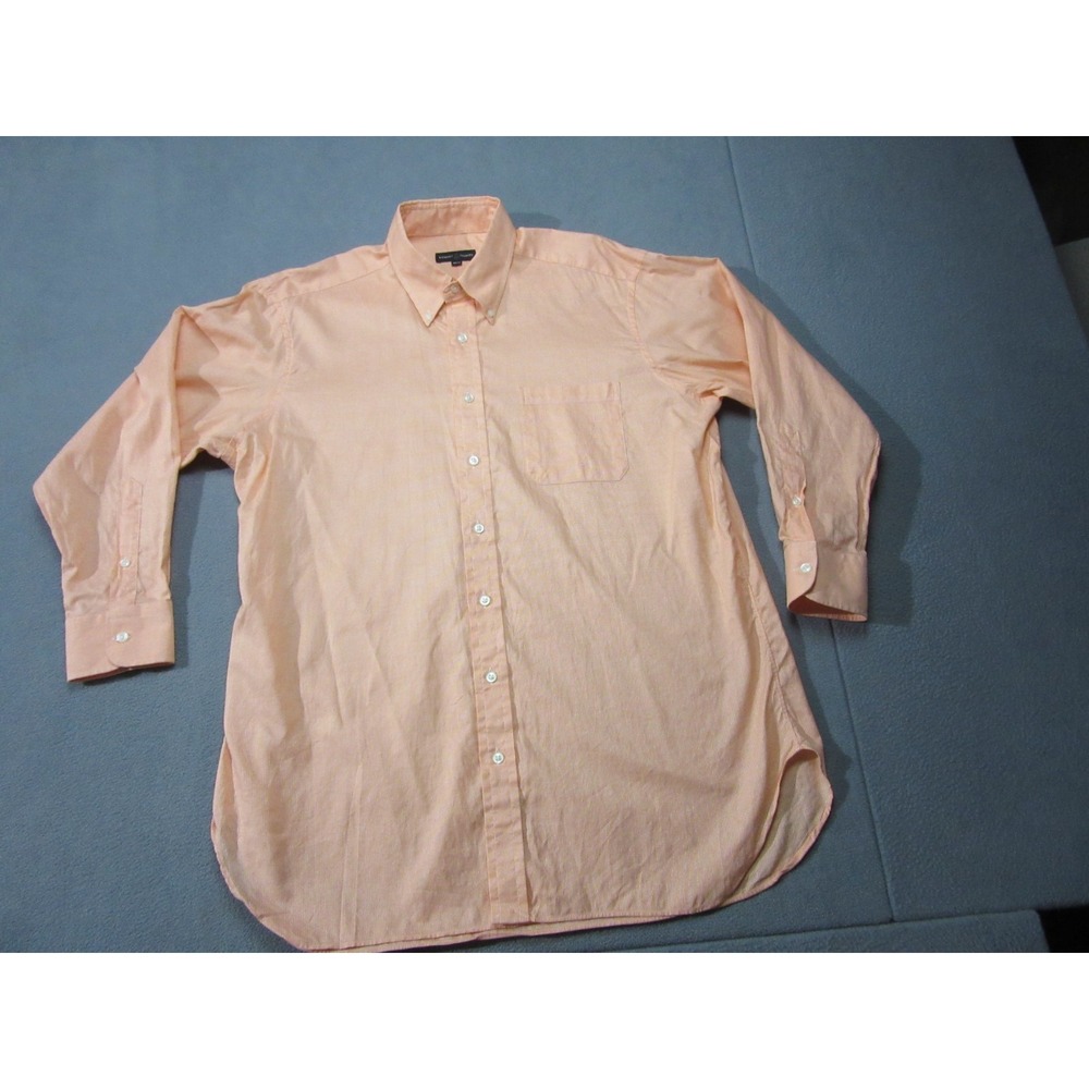 Robert Talbott Shirt Mens 16.5 Orange Houndstooth Dress Button Down Business
